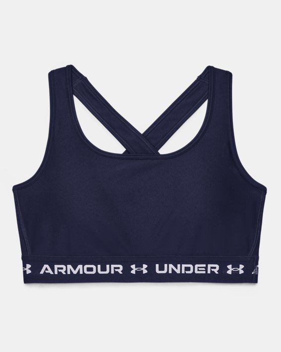 Women's Armour® Mid Crossback Sports Bra, Navy, pdpMainDesktop image number 8